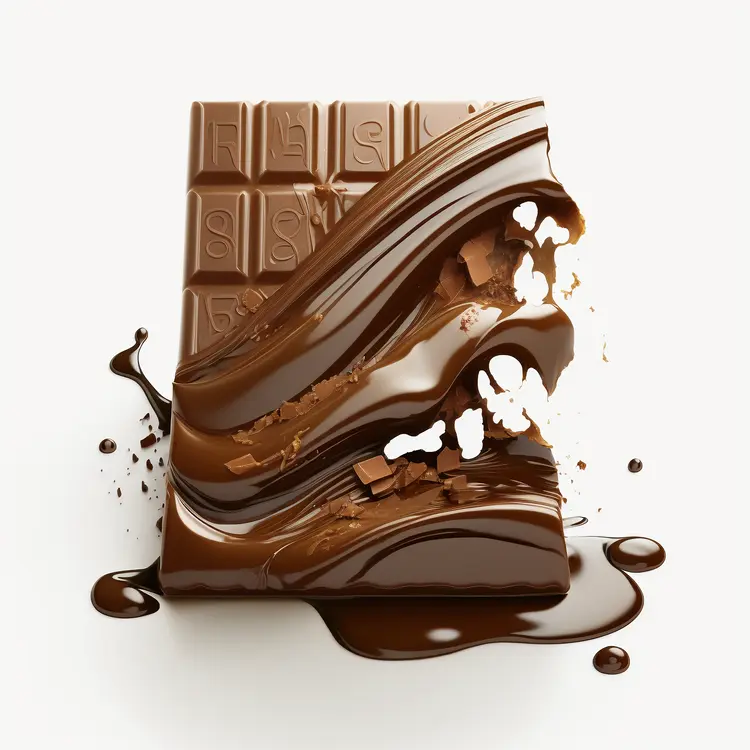 Melting Chocolate Bar with Swirls of Rich Chocolate