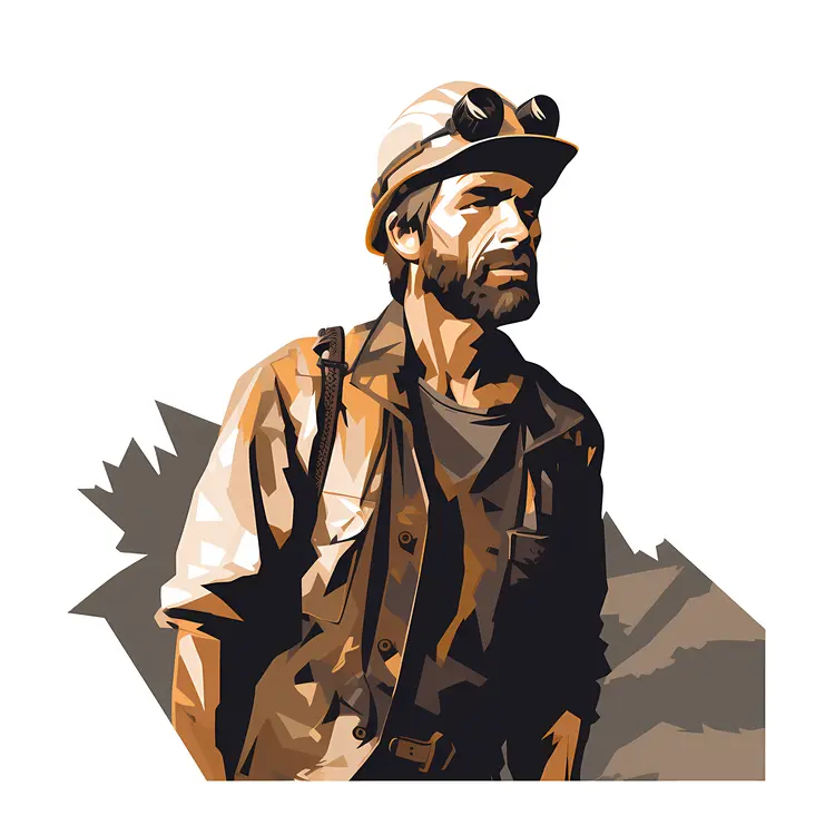 Worker with Helmet and Goggles