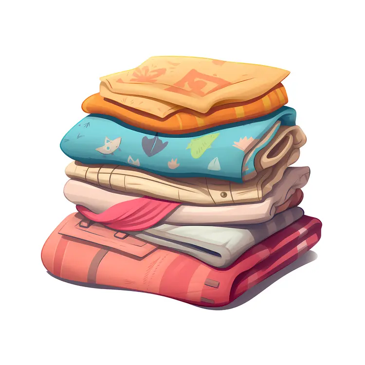 Stack of Folded Colorful Clothes