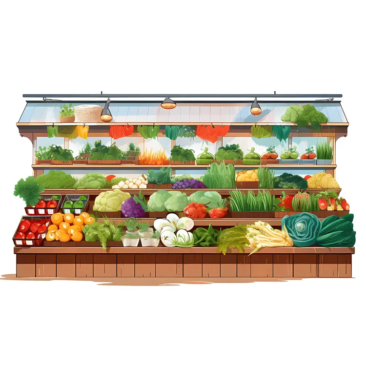 Colorful Vegetable Stand at Market
