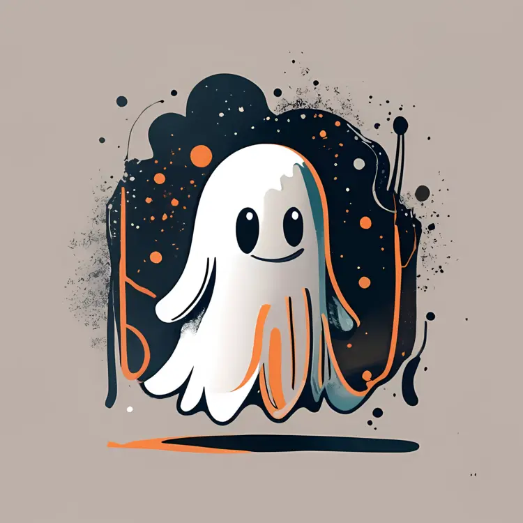 Cute Ghost with Abstract Background