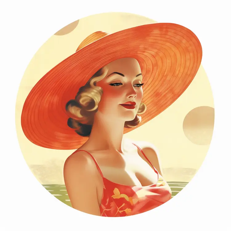 Vintage Woman in a Summer Hat