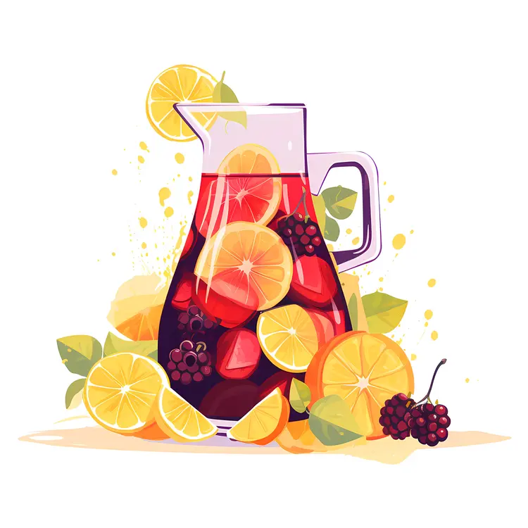 Pitcher of Fruit Punch with Citrus Fruits