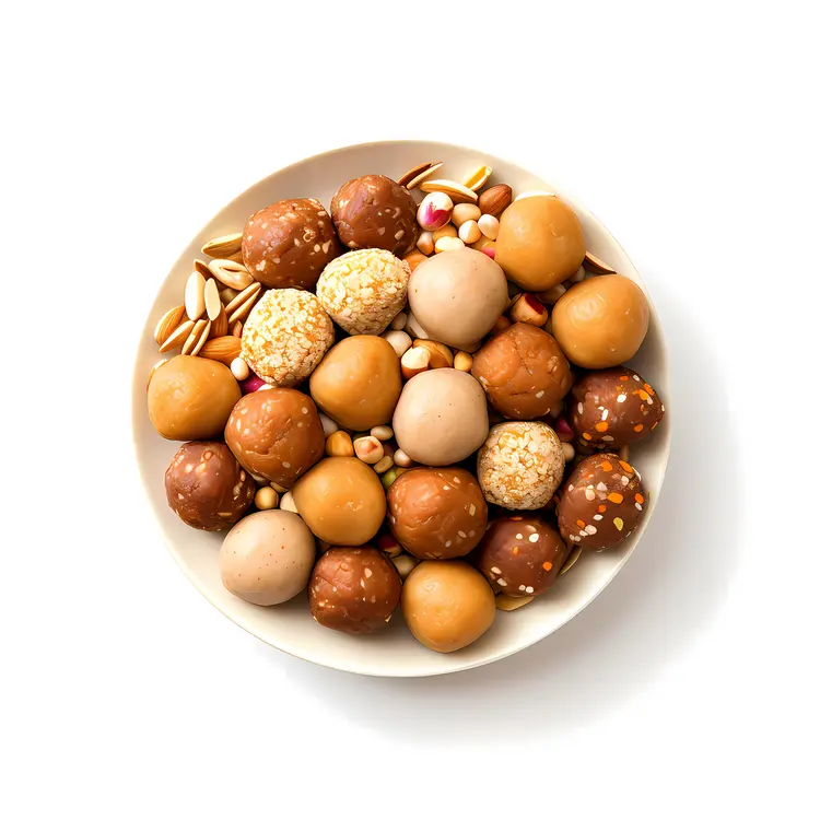 Plate of Indian Sweets with Nuts