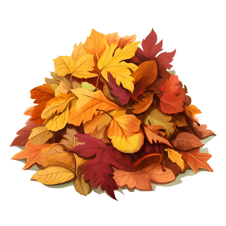Colorful Autumn Leaves Pile