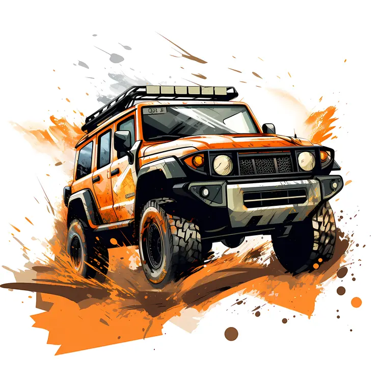 Orange and Black Off-Road Vehicle in Action