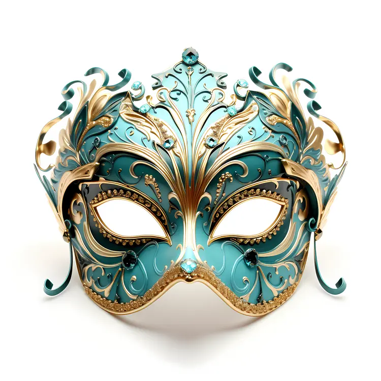Turquoise Elegant Mask for Special Occasions