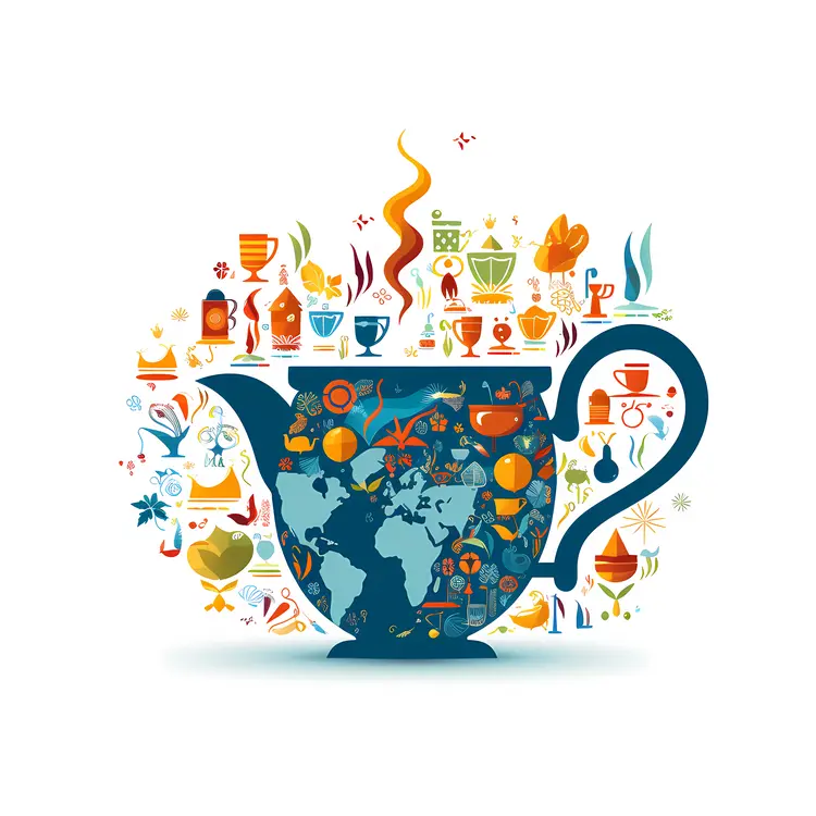 Colorful World Map Teapot