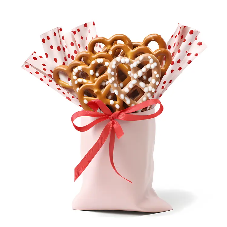 Pretzels in Polka Dot Gift Bag