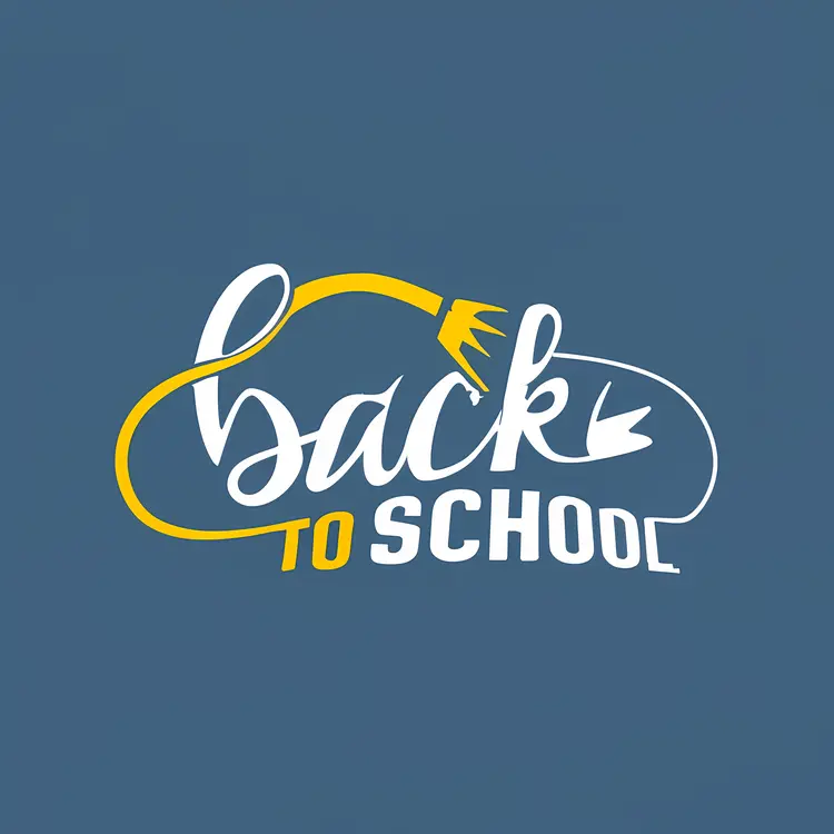 Minimalist Back to School Text with Pencil