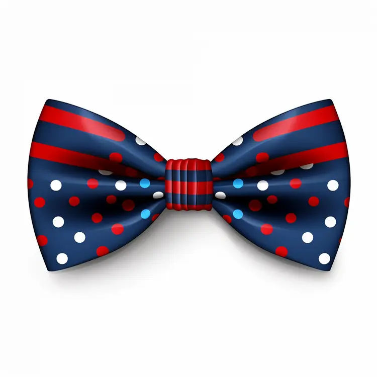 Stylish Polka Dot and Striped Bow Tie