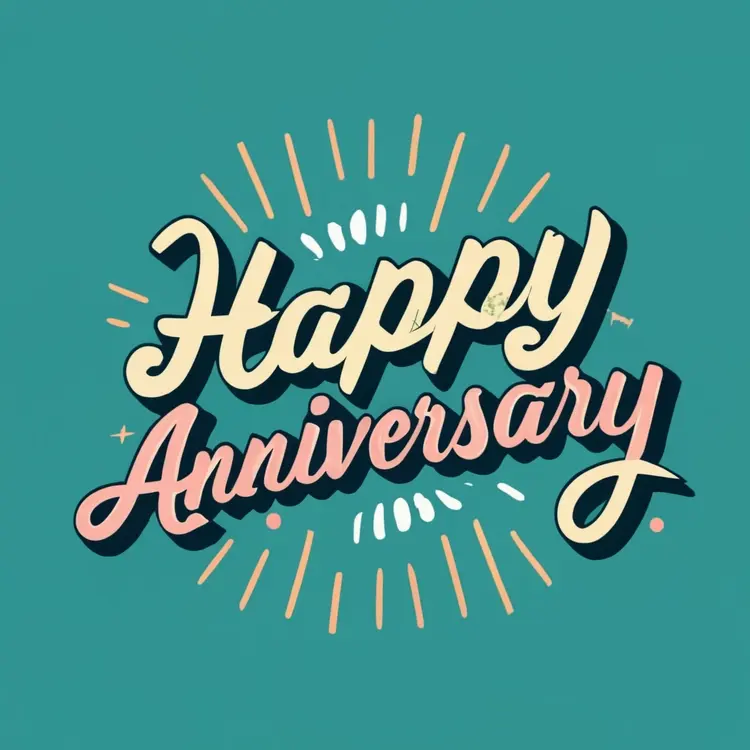 Happy Anniversary Typography