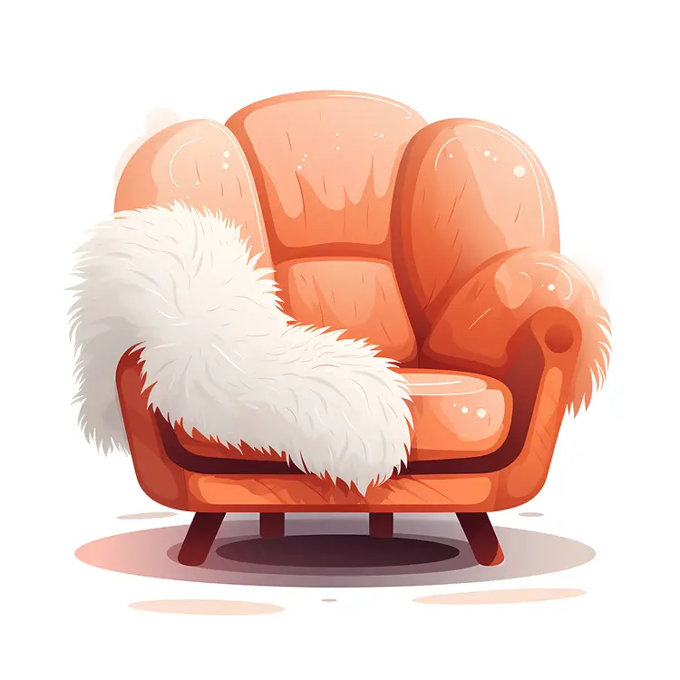 Cozy Chair with Fur Blanket