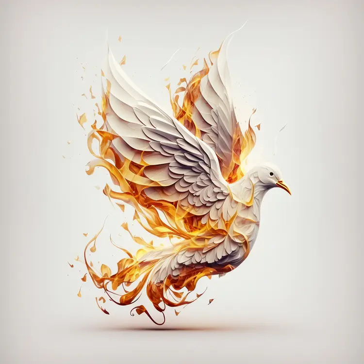 Fiery Dove Symbolizing Peace and Transformation