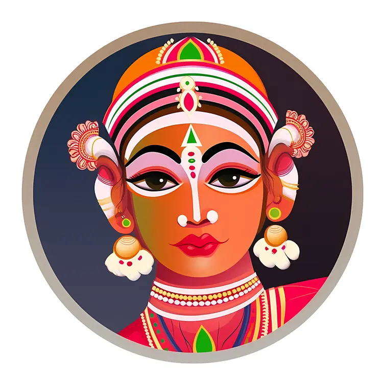 Traditional Indian Face Painting Illustration