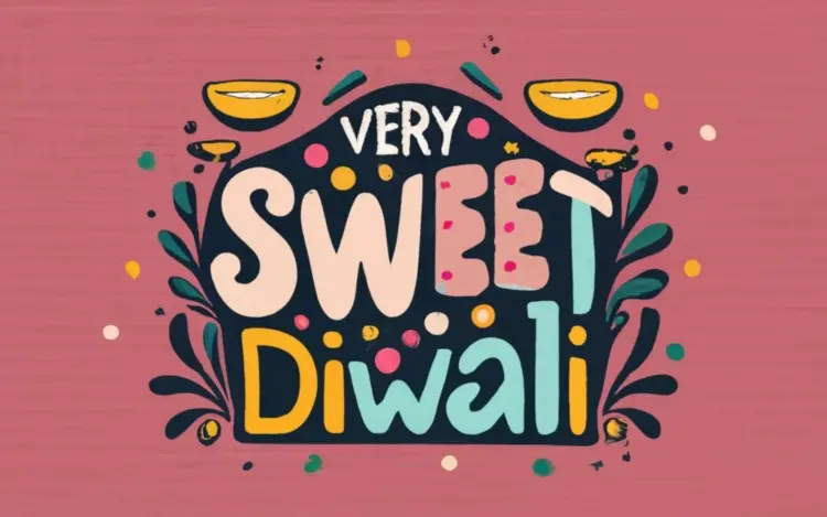 Very sweet Diwali with colorful design and sweets