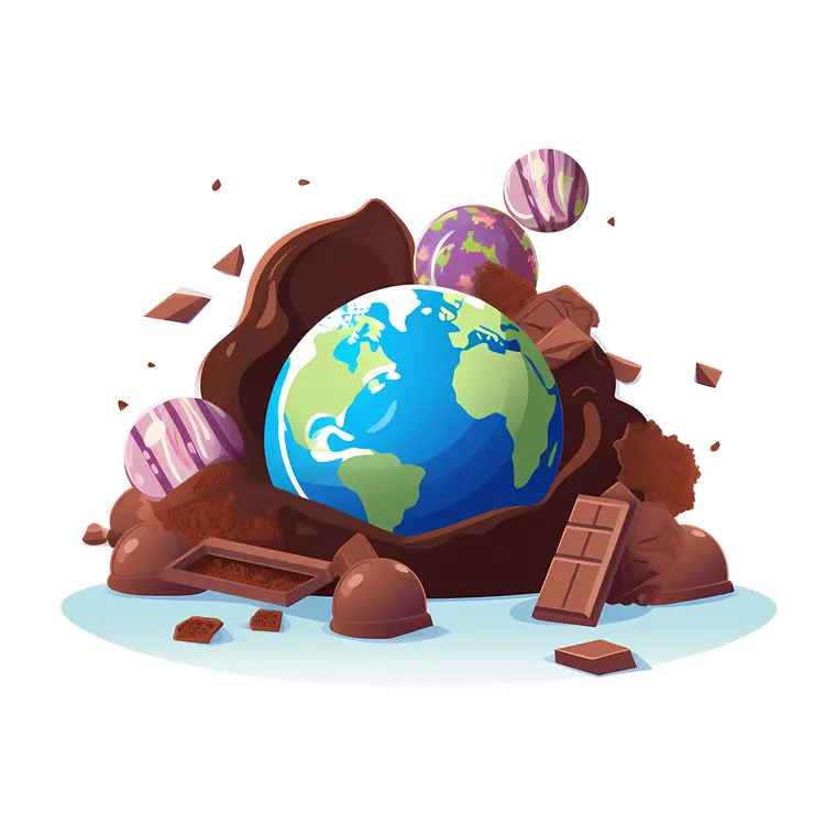 Earth Surrounded by Chocolate