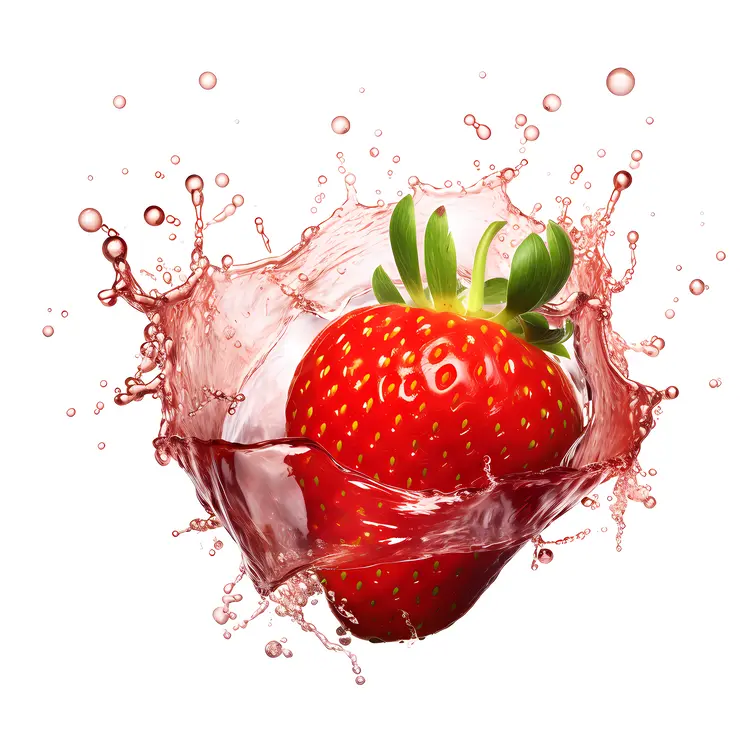 Fresh Juicy Strawberry with Splash