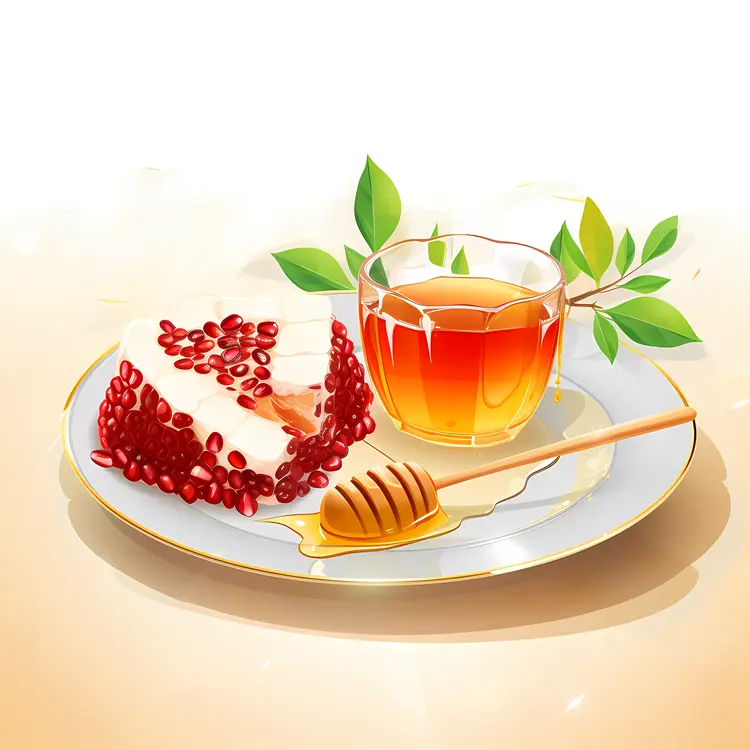 Honey and Pomegranate for Rosh Hashanah Celebration