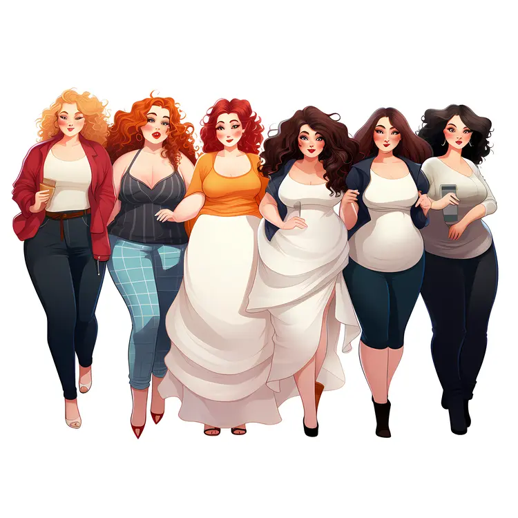 Diverse Group of Women in Casual Fashion