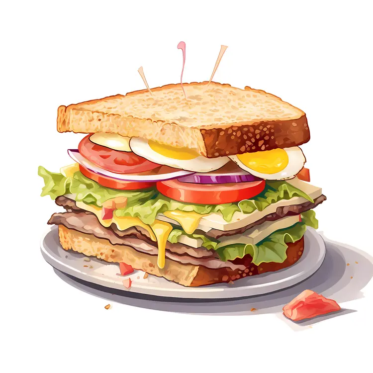 Delicious Sandwich with Fresh Ingredients
