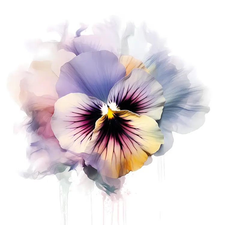 Watercolor Pansy Flower Illustration