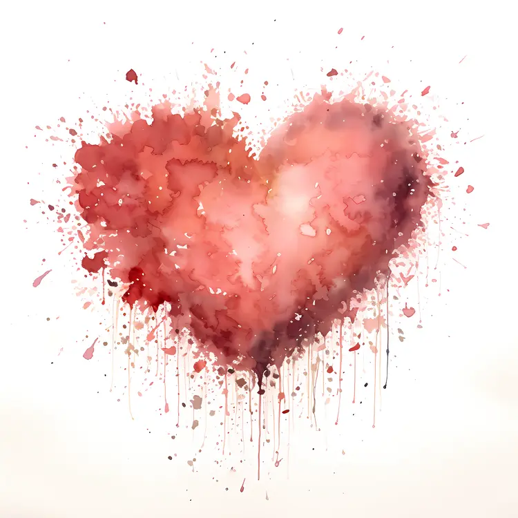 Splattered Watercolor Heart
