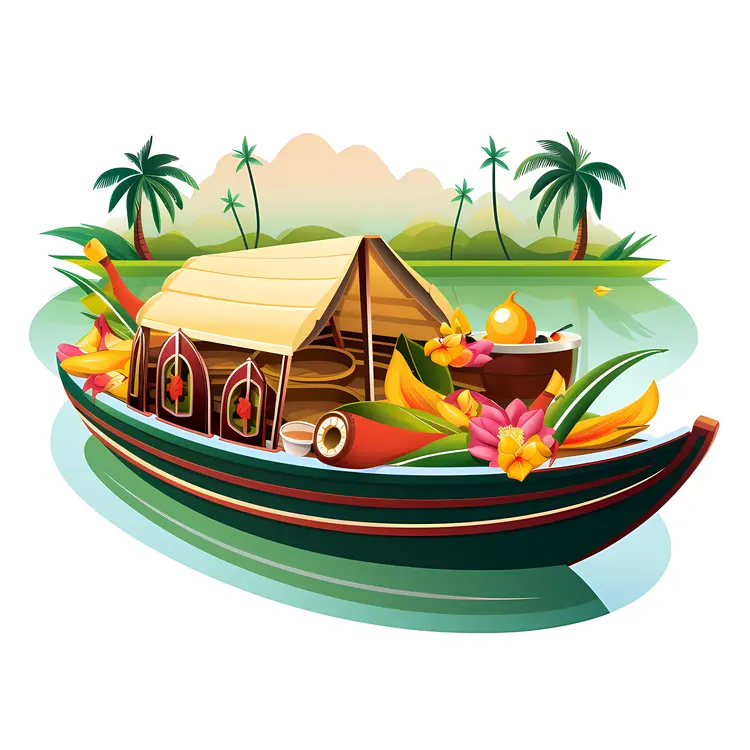 Beautiful Houseboat in Tropical Scenery