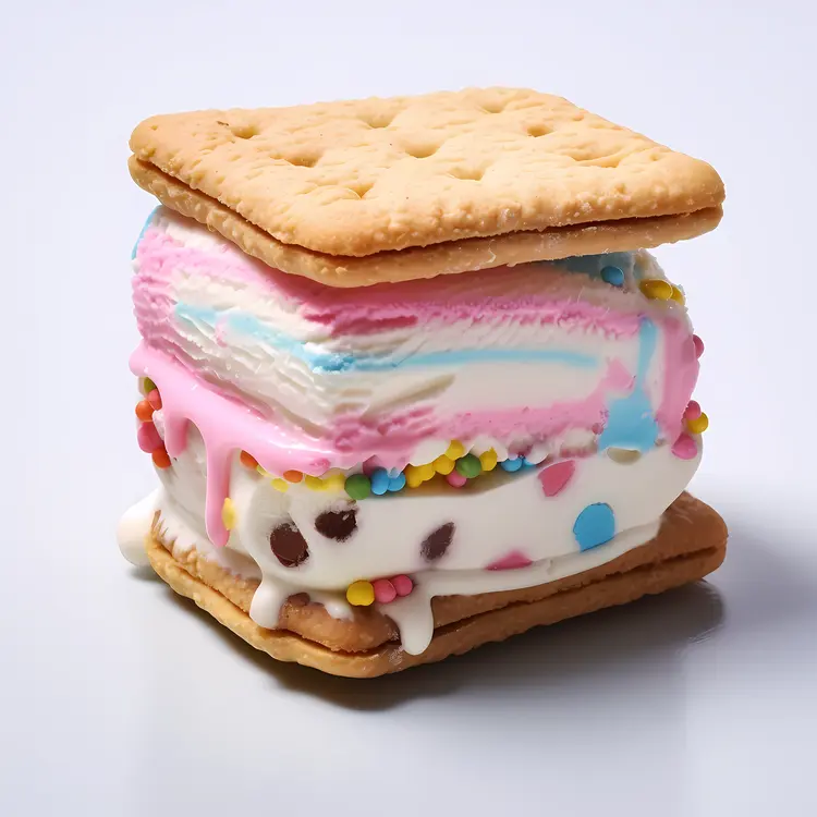 Pastel Ice Cream Sandwich with Sprinkles