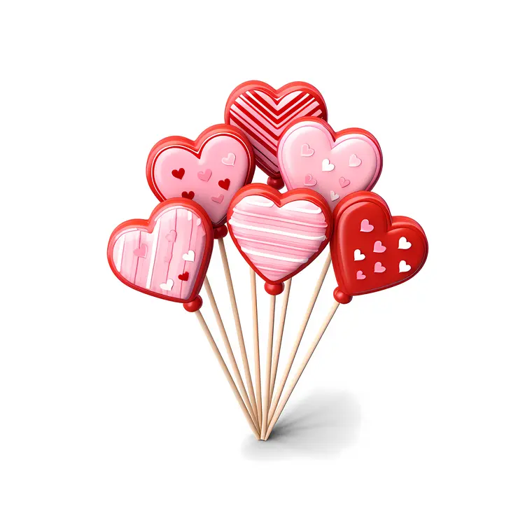 Heart-shaped lollipops for Valentine's Day