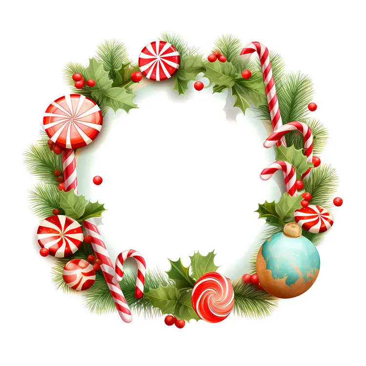 Christmas Candy Cane Wreath