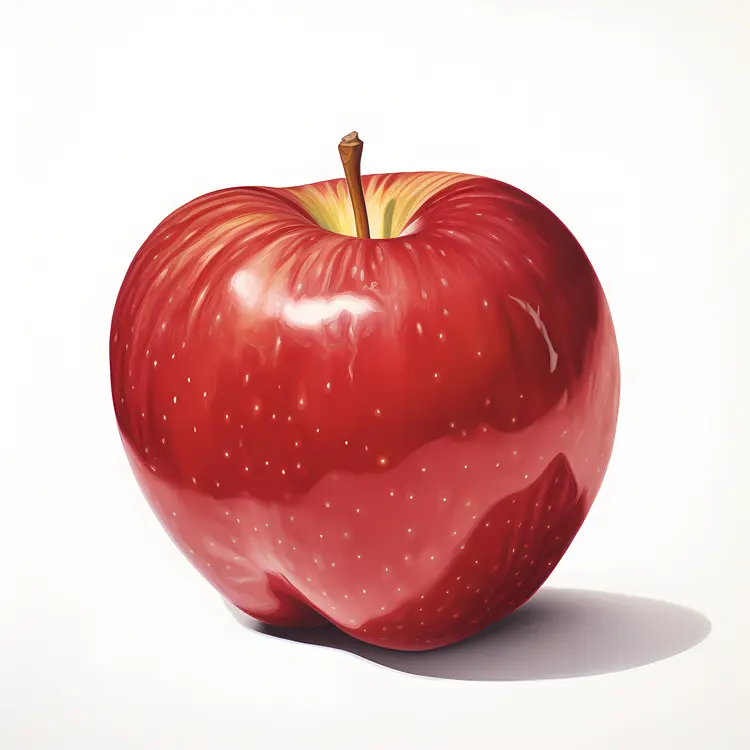 Shiny Red Apple Illustration