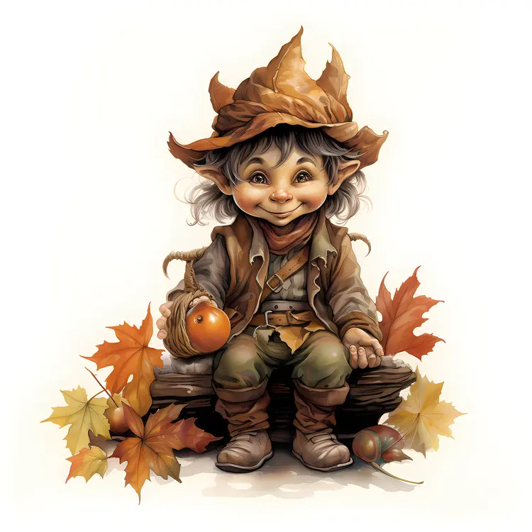 Cute Elf with Apple