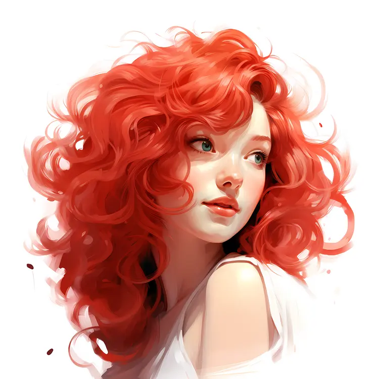 Girl with Red Curly Hair