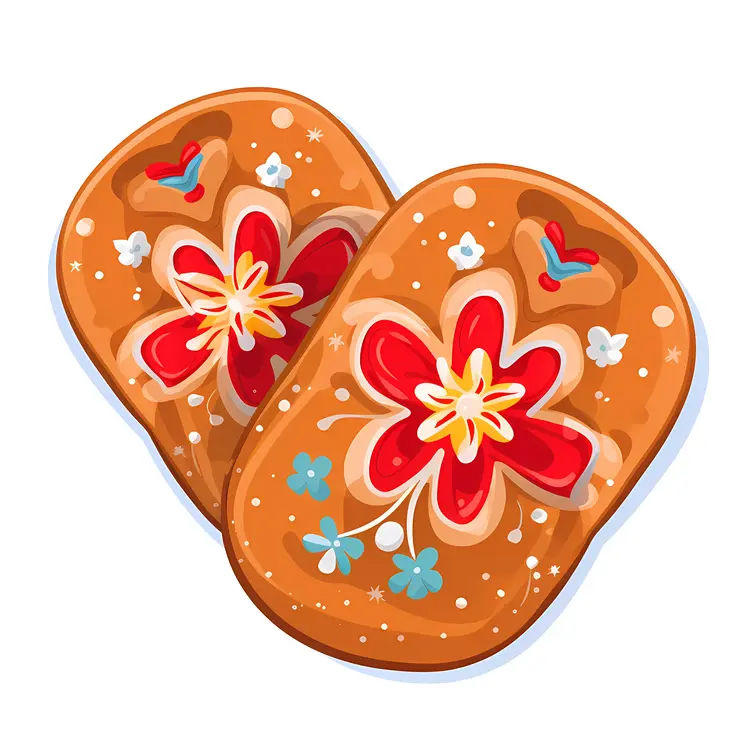 Decorated Christmas Cookies with Flowers