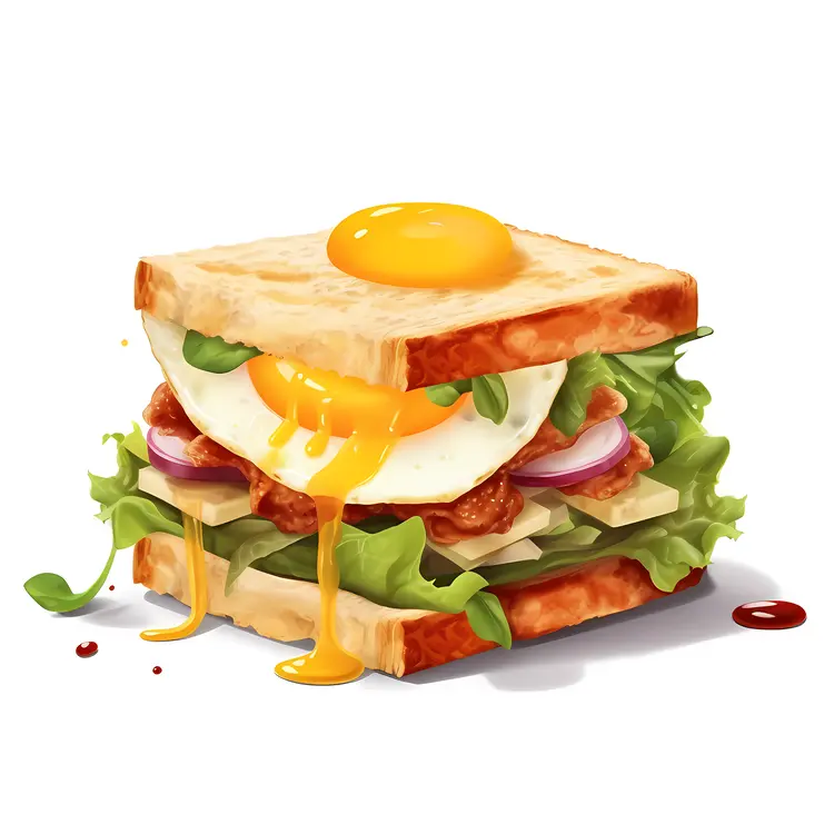 Tasty Sandwich with Egg and Vegetables