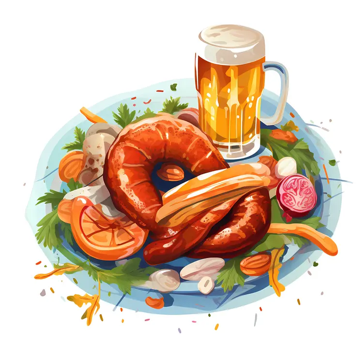 Delicious Sausage and Beer for Oktoberfest Celebration
