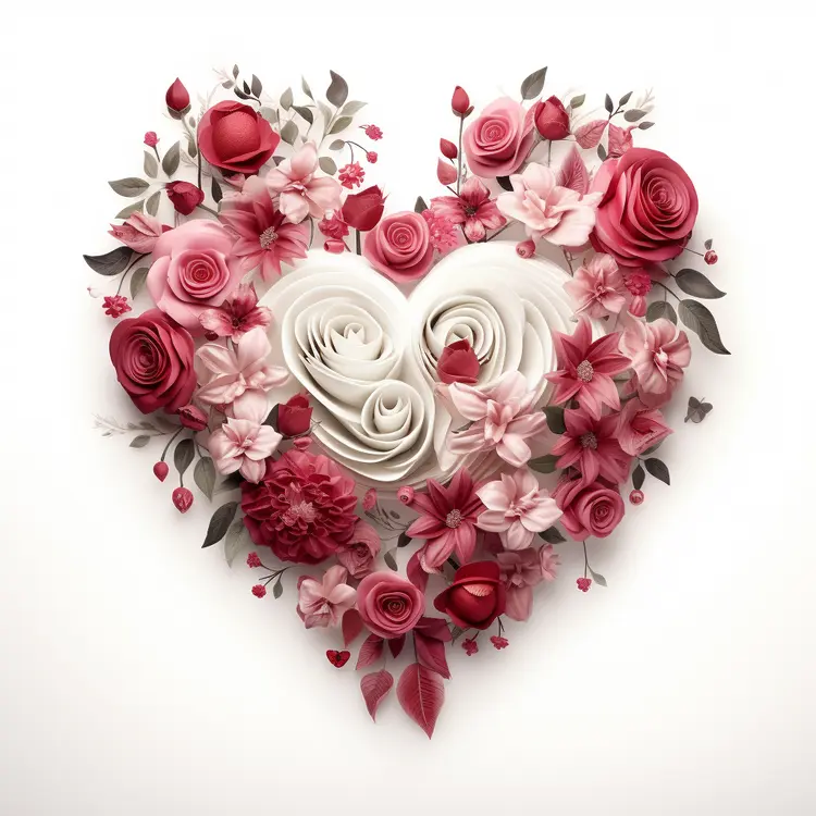 Heart-shaped Floral Arrangement with Pink and White Roses