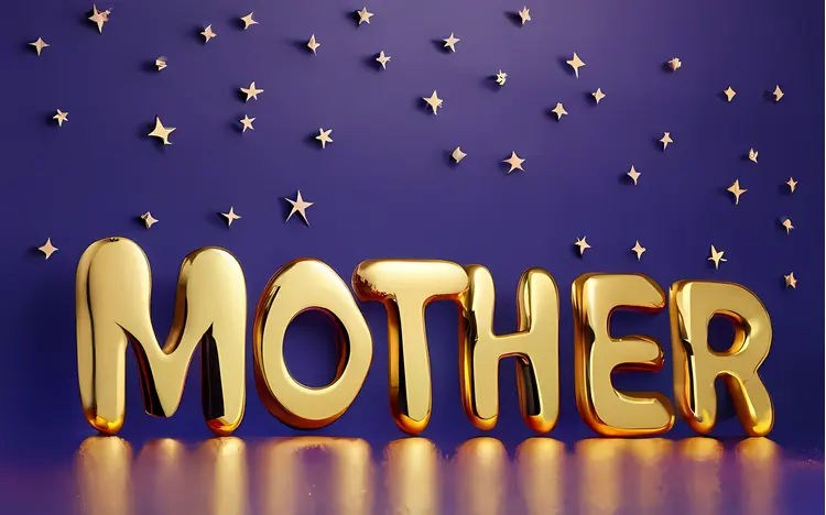 Mother Gold Sign with Stars