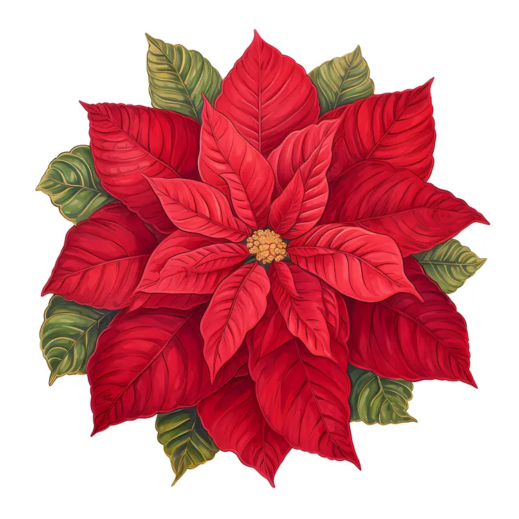 Beautiful Red Poinsettia for Christmas Decor