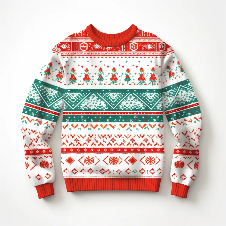 Festive Red and Green Christmas Sweater