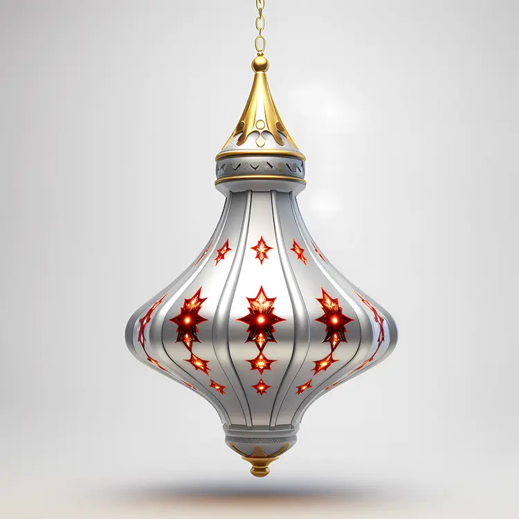 Elegant Ornate Lantern with Red and Gold Accents