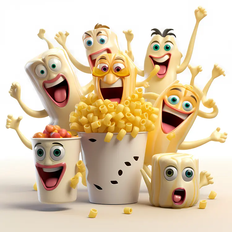 Animated Food Characters with Pasta