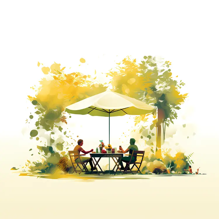 Garden Cafe with Yellow Foliage