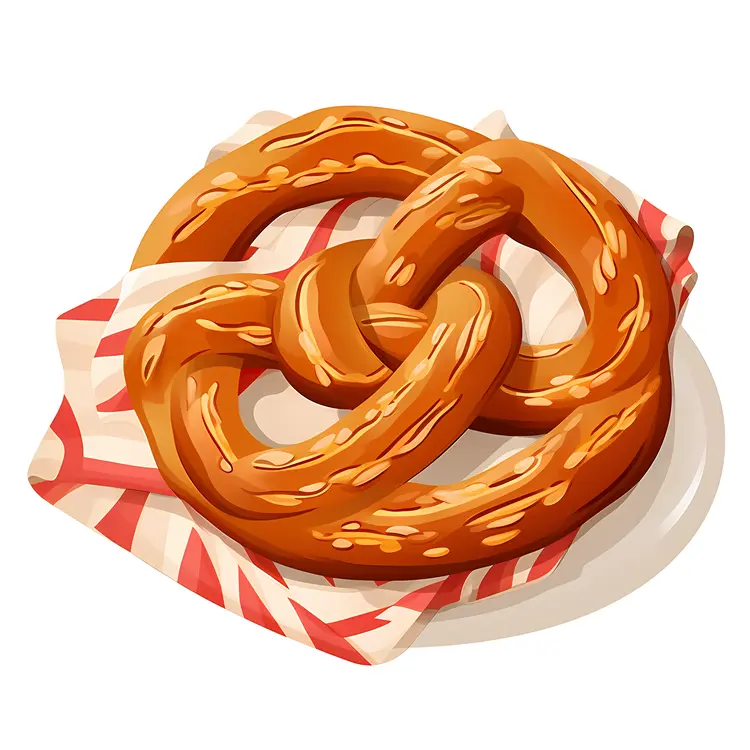 Delicious Soft Pretzel on a Napkin