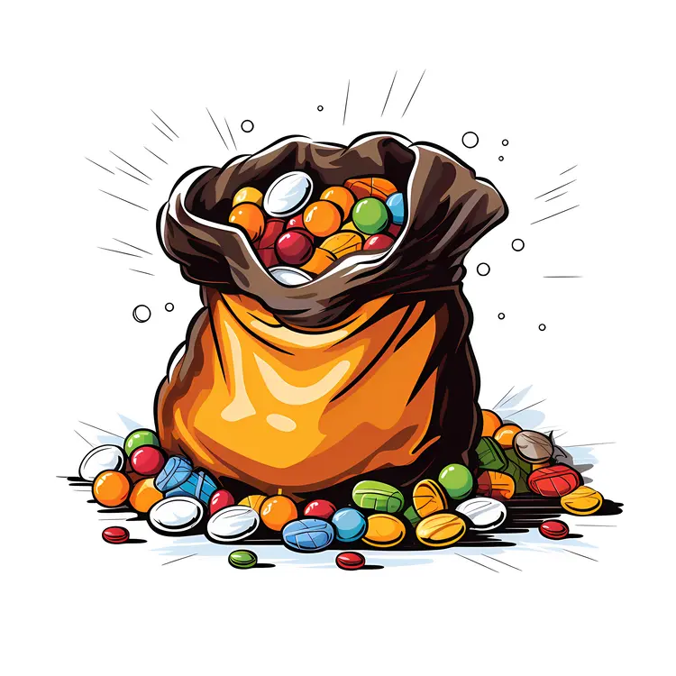 Bag of Colorful Halloween Candy