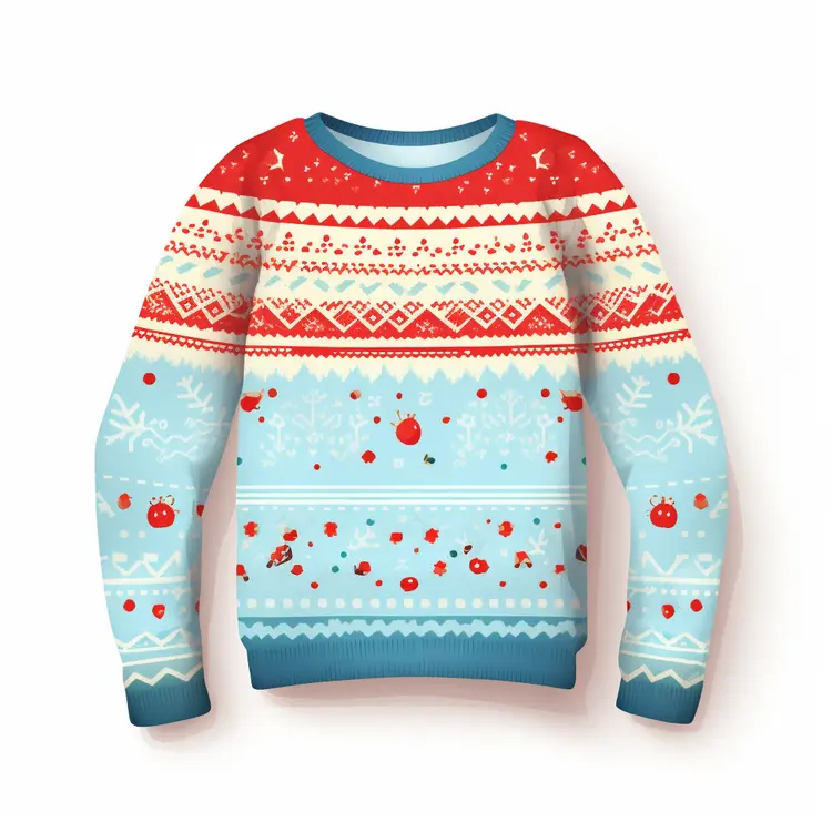 Festive Christmas Sweater with Winter Patterns