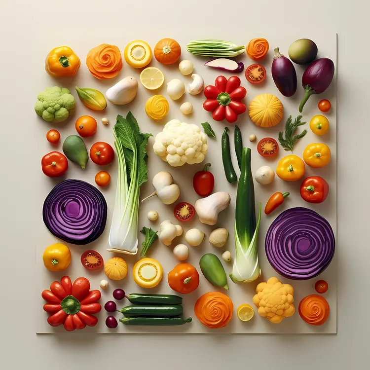 Colorful Arrangement of Various Vegetables