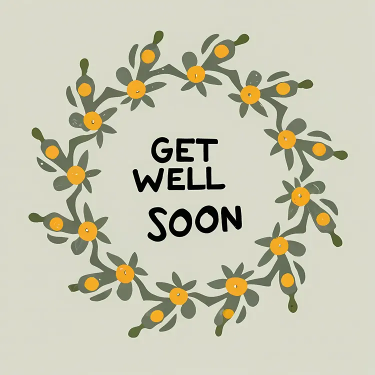 Get Well Soon Card with Simple Flowers