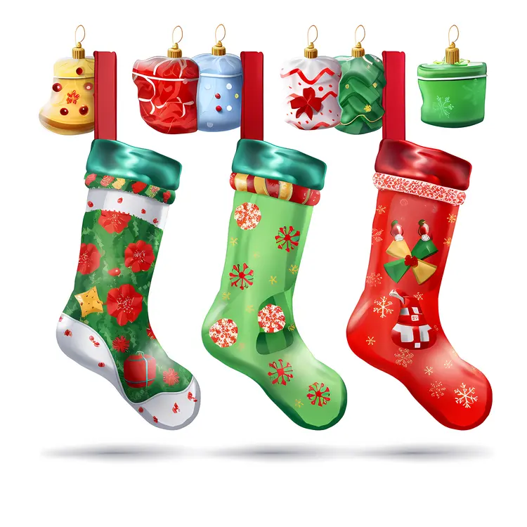 Christmas Stockings with Ornaments